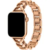 123Watches bandje Lisa - staal - rose goud - 44 · 45 · 46 & 49 mm - Geschikt voor Apple Watch series 1/2/3/4/5/6/7/8/9/10/11/12/SE/SE2/SE3/Ultra/Ultra 2/Ultra 3/Ultra 4
