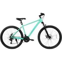 Happiq Mountainbike – Voor heren en dames – 21 versnellingen / mechanische schijfremmen / voorverende vork – Groen / 66 cm