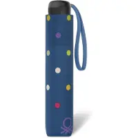 United Colors of Benetton Super Mini paraplu met stippen, winddicht, blauw