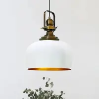 Bamyum Kreis hanglamp, industriële Modern stijl, Ø30 cm, witgoud metalen lamp
