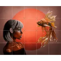 IXXI Drift Of Gold, Erik Andreas - 100 x 80 cm - Gratis ophangtool - Grote wanddecoratie en posters - Digitale Kunst, Abstract, Speels, Surrealisme