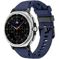 Strap-it race siliconen bandje smartwatchband geschikt voor Samsung Galaxy Watch 9 (40/44mm) / Watch 8 (40/44mm) / 8 Classic (46mm) - donkerblauw