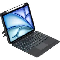 Mobigear Tablethoes geschikt voor Apple iPad Air 11 Inch (2026) Hoes | Detachable Rotating QWERTY Bluetooth Toetsenbord Bookcase + Stylus Houder - Zwart