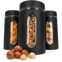 Springos Voedselcontainer - Voorraadpot - Schroefbare Container - Keukenaccessoire - Set Van 3 - 1 L