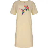 Temptation Dames Big Shirt - korte Mouwen - Geel - Maat 3XL