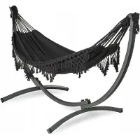 SandTropic Merkloos Metalen Hamak Standaard met 2-persoons Boho Hangmat - 220kg