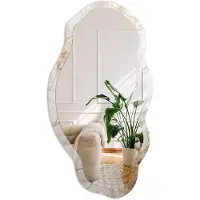 Coloray Marmeren Elegantie Spiegel - Wit Rechthoekige Spiegel Voor Interieur - Organische Spiegel - Woonkamer, Kantoor, Slaapkamer - Klassiek - 45x90 cm - Totale afmeting 52x97 cm