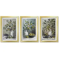 Wallfluent 3-Delige Schilderij Set - Kleurrijke Abstracties Met Cirkels En Geometrische Patronen - 40 x 60 cm - Muurdecoratie - Interieur Decoratie - Wanddecoratie