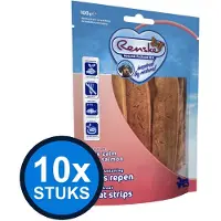 Renske 10x - Gezonde beloning vleesrepen hond zalm 100gr - Hondenvoer Snacks - 100 g