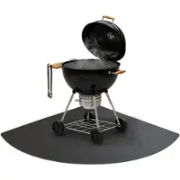 Coloray Barbecue onderlegger terras - Zwarte stalen barbecue mat - 100x100 cm - Kwartboog Beschermplaat voor onder de BBQ - Zwarte stalen barbecue mat