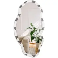 Coloray Grijze Harten Spiegel - Grijs Rechthoekige Spiegel Voor Interieur - Organische Spiegel - Slaapkamer, Hal, Kledingkast - Minimalistisch - 45x90 cm - Totale afmeting 52x97 cm