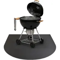 Coloray Stalen beschermplaat voor barbecue - Metalen beschermmat voor barbecue - 100x100 cm - Rondboog BBQ vloerbeschermer - Metalen beschermmat voor barbecue
