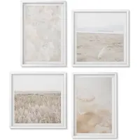 Wallfluent 4-Delige Schilderij Set - Modieuze Texturen In Pastelkleuren. - 40 x 40 En 40 x 60 - Stijlvolle Muurdecoratie - Slaapkamer