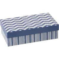 J-Line kopje + schoteltje Gestreept - porselein - blauw/wit - small - set van 2