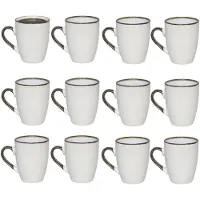Gerimport Koffie / thee mok Nevada - 12x stuks - creme wit - 380 ml - mokken - keramiek