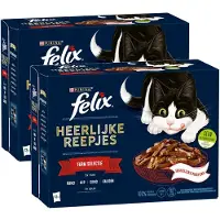 Felix Heerlijke Reepjes Farm Selectie - Rund Kip Eend Kalkoen - Multipack - Katten Natvoer - 1920g (2x12x80g)