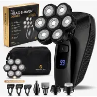 Wellshave Skull Deal 2.0 - 5-in-1 Scheerapparaat Mannen - Hoofd Kaal Scheren - Head Shaver - Elektrisch Scheerapparaat - Incl. Extra Scheerkop & Luxe Toilettas