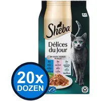 Sheba 20x - Délices Du Jour Pouch Gelei Vis Sel Multipack (6x50g) - Kattenvoer Natvoer - 300 g