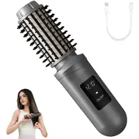 Snq Draadloze 3-in-1 Krul- en Stijltangborstel - Oplaadbaar - Met LCD-Display - 3 Temperatuurstanden - Voor Reizen en Dagelijks Gebruik