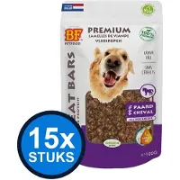 BF Petfood 15x Biofood - meat bars paard (100% mono proteïne) 100gr - Hondenvoer Snacks - 100 g