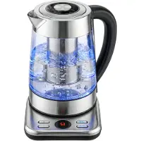 HOMCOM waterkoker - Glas, roestvrij staal - 21,7 x 21,4 x 26,3 cm - Zilver