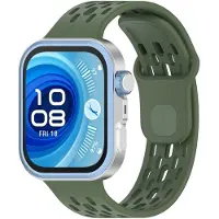 Strap-it Air bandje Siliconen geschikt voor Huawei Watch Fit 5 Pro / 5 / 4 Pro / 4 / 3 - Donkergroen