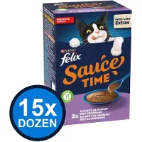 Felix 15x - Sauce Time Kip & Zalm - Kattenvoer Natvoer - 6x40g