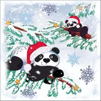 Ambiente - Lunch servetten - Pandas In Snow