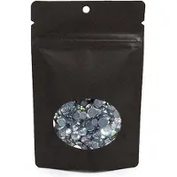 Packlinq Stazakken Kraft Zwart met ovaal Venster 10,2x6x15,2cm | 57 gram met rond ophanggat (100 stuks)