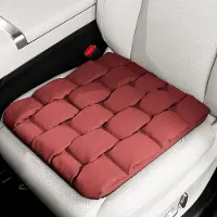 Snq Autostoelkussen met Bubbels - Vlekbestendig Kunstleder - Antislip Siliconen Basis - Ergonomisch Drukverlagend - Universeel voor Auto - SUV en Kantoorstoel - Rood
