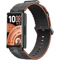 Strap-it Sportief siliconen bandje geschikt voor Huawei band 11 / Huawei band 11 Pro - Donkergrijs/Oranje