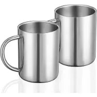 LONGZIMING -Koffiemok – Reisbeker – Drinkbeker – Dubbelwandig Ontwerp – 400 ml – Warmtebehoud – Herbruikbaar en Comfortabel – Vaatwasserbestendig – Set van 2