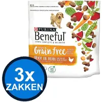 Beneful 3x - Grain Free Kip&Groenten - Hondenvoer Droogvoer - 1.2 kg