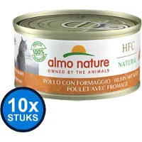 Almo Nature 10x HFC - Kattenvoer Natvoer Blik - Natural - Kip & Kaas - 70g