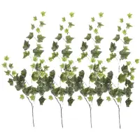 Mica Decorations Kunstplant takken Hedera - 4x - H63 cm - lichtgroen - kunststof - bladgroen - siertakken - klimop