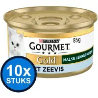 Gourmet 10x - Gold Malse Lekkernijen Zeevis - Kattenvoer Natvoer - 85 g