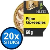 Sheba 20x - Filets Kipreepjes in Saus - Kattenvoer Natvoer - 60 g