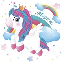 Daisy Lunch servetten Magical Unicorn - - 33x33 cm