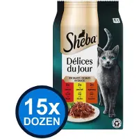 Sheba 15x - Delices du Jour Traiteur Selectie in Saus Multipack - Kattenvoer Natvoer - 6x50g