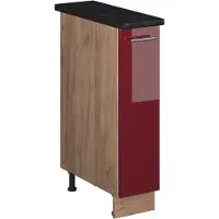 Vicco Apotheekkast Fame-Line Bordeauxrode hoogglans/Goudkleurig Eiken 20 cm, WB Antraciet, Model 62132