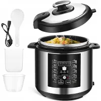 No Digitale Snelkookpan 6L – 12-in-1 Multifunctionele Kookpan, 1050W – Voor Stomen, Stoven, Bakken, Yoghurt Maken & Meer – Geschikt voor 4-6 Personen