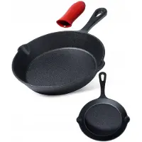 Orion Gietijzeren Koekenpan 20cm met Siliconen Handvat - Gas & Inductie
