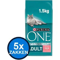 Purina One 5x - Adult Zalm & Verse Groenten - Kattenvoer Droogvoer - 1,5 kg