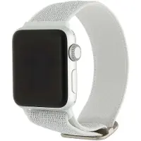 123Watches bandje - nylon - geweven gesp - glitter wit - 38 · 40 · 41 & 42 mm - Geschikt voor Apple Watch series 1/2/3/4/5/6/7/8/9/10/11/12/SE/SE2/SE3