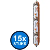 BF Petfood 15x Biofood - vleesvoeding compleet kip&zalm worst 800gr - Hondenvoer Natvoer - 800 g