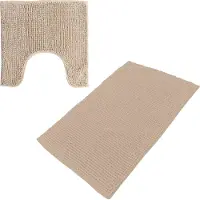 Urban Living badkamer droogloop matjes/tapijt - set 2x stuks - polyester - beige
