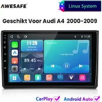 AWESAFE Autoradio - Geschikt Voor Audi A4 2000 t/m 2009 - Draadloos Carplay Android Auto - Linux systeem - Touchscreen - Bluetooth Wifi - 2001 2002 2003 2004 2005 2006 2007 2008 2009