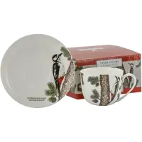 Marco polo Porseleinen Kop en Schotel 'Grote Specht' - 310ml