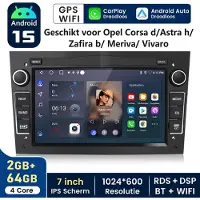 Hexinex HexinexMarket 7-inch scherm Autoradio Geschikt voor Opel Astra Corsa Meriva Zafira - Draadloos CarPlay - Android Auto - multimediaspeler - 2GB+64GB
