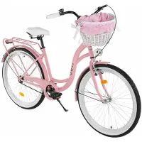 Davi Lila – Stadsfiets – 28 inch – 1 versnelling – Terugtraprem/V-brake – Lage instap – 160-185 cm – Roze/Zwart